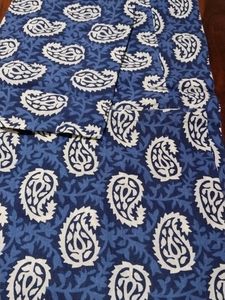 Short Blue Paisley Print Kurti - Size 40