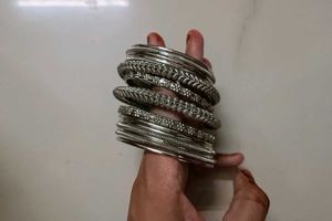 Silver Bangle Stack