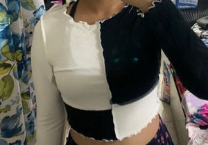 Black And White Full Sleeve Top