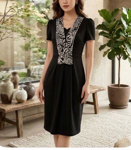 Chic Black & White Print Dress