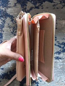 Cute Pink Quilted Phone Bag with Chain