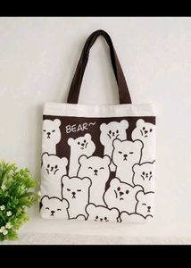 Cute Bear Canvas Tote Bag