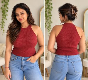Chic Knit Halter Neck Top