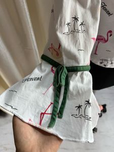 Flamingo Print Pajama Top