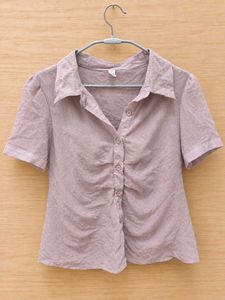 shimmer mauve shirt with attached inner