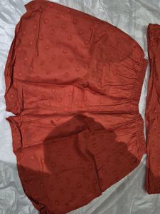 Cozy Cotton Pajama Set - Rust