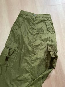 Olive Green Cargo Maxi Skirt