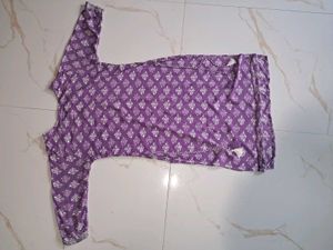 Elegant Purple Printed Kurta Set