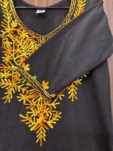 Embroidered Black Kurta