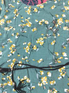 Floral Print Dress with Belt