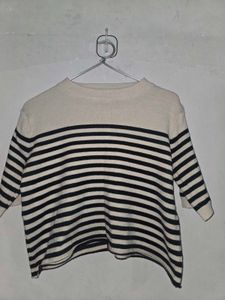 Striped Cropped ribbed top