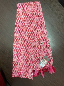 Pink Diamond Print scarf with Tassels