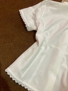 White Button-Up Lace Trim Top