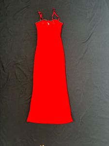NEW Red Corset Mesh Midi Dress