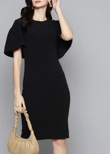 Elegant Black Short Sleeve Dress