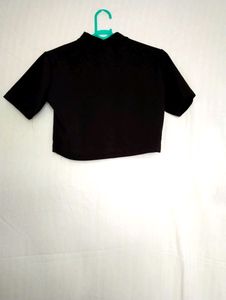 Black Crop Top For Woman