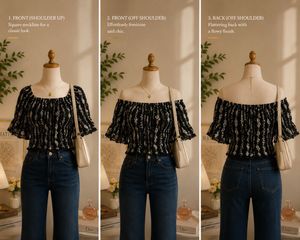 Chic Off-Shoulder Smocked Blouse