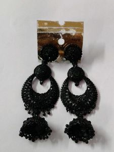 Black Jhumka Earrings