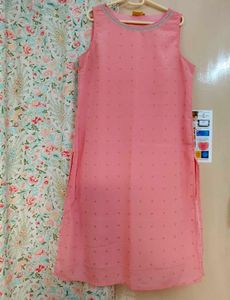 Pink sleeveless Kurta