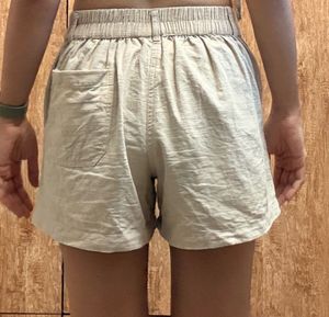 FLASH SALE Stylish Beige Linen Shorts