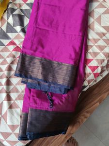Vibrant Silk Saree with Zari Border