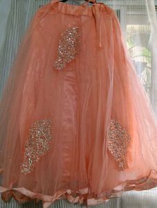 pastel peach/coral lehenga set