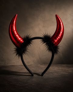 Devil Horn Headband – Satin Red