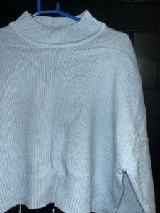 Light Blue Mock Neck Sweater