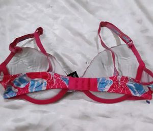 Pink &amp; Blue Diamond Print Bra