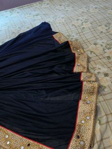 Elegant Navy Blue Embroidered Saree