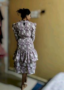 Floral Print Tiered Mini Dress