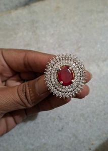 Statement Ring with Red Stone