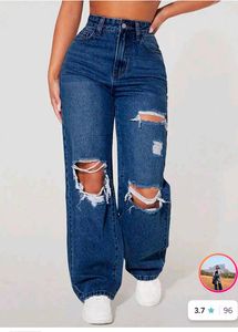 Stylish Ripped Wide Leg Jeans