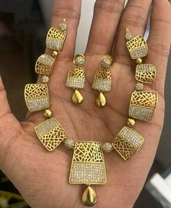 Microplated Stone Necklace