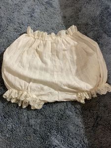 White Cottagecore ribbon top with babydoll inner