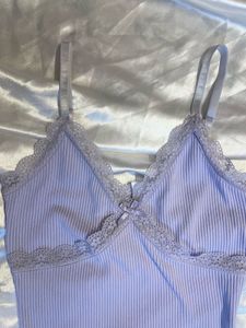 Lilac Lace Trim Slip Dress
