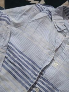 Oversized Blue Striped Button-Down Shirt