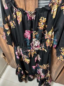 Off-Shoulder Floral Midi Dress