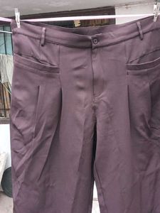 korean pant/Classic Brown Wide-Leg Trousers