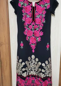 Black Dress With Plazzo And Duppata