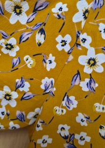 Mustard Floral Peplum Top