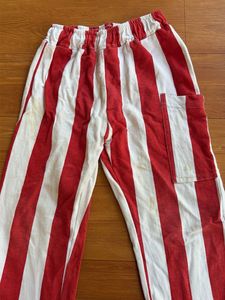 Red &amp; White Striped Palazzo Pants