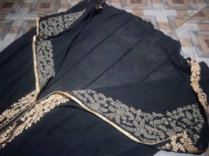 Elegant Black Embroidered Gown