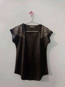 Black Top With Embellished Details