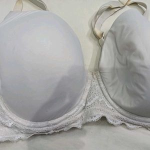 🪔 White Lace Trim Bra