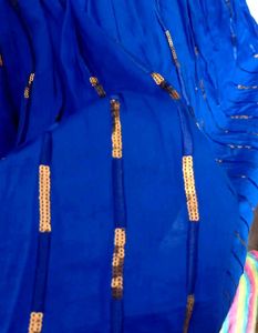 Rich Gold &amp; Blue gown (frock )with legging free na