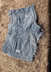 Distressed Denim Shorts