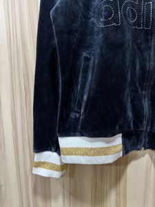 Adidas Black Velour Soft Zipup Track Jacket