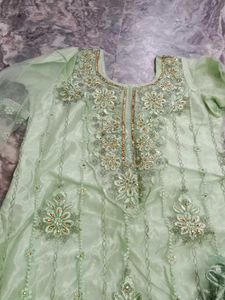 Mint Green Embroidered Shalwar Kameez