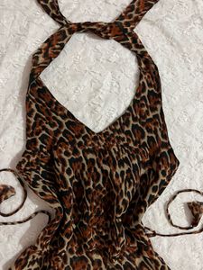 y2k leopard print top &amp; kurti Combo